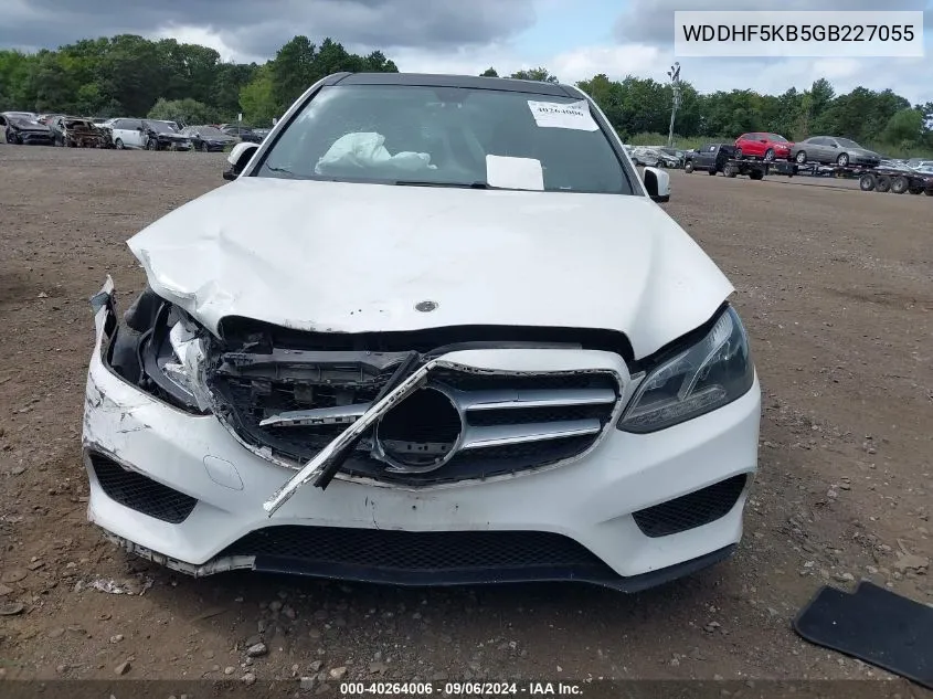 2016 Mercedes-Benz E 350 VIN: WDDHF5KB5GB227055 Lot: 40264006