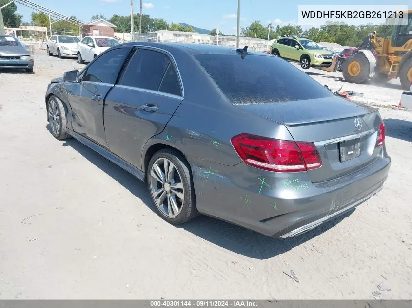 2016 Mercedes-Benz E 350 VIN: WDDHF5KB2GB261213 Lot: 40301144