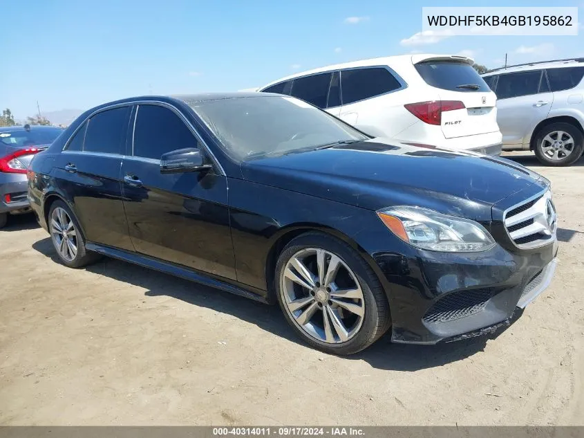 2016 Mercedes-Benz E 350 VIN: WDDHF5KB4GB195862 Lot: 40314011