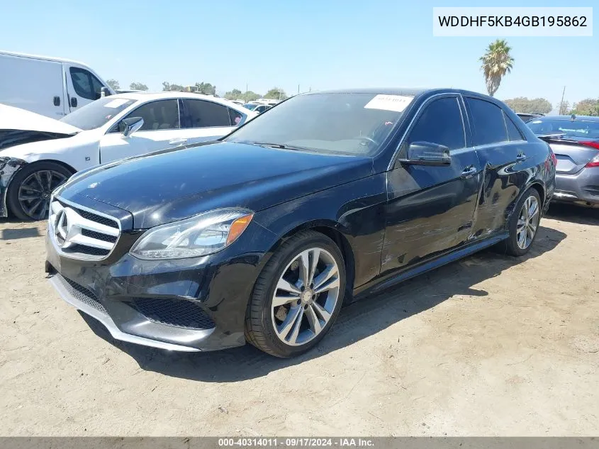 2016 Mercedes-Benz E 350 VIN: WDDHF5KB4GB195862 Lot: 40314011