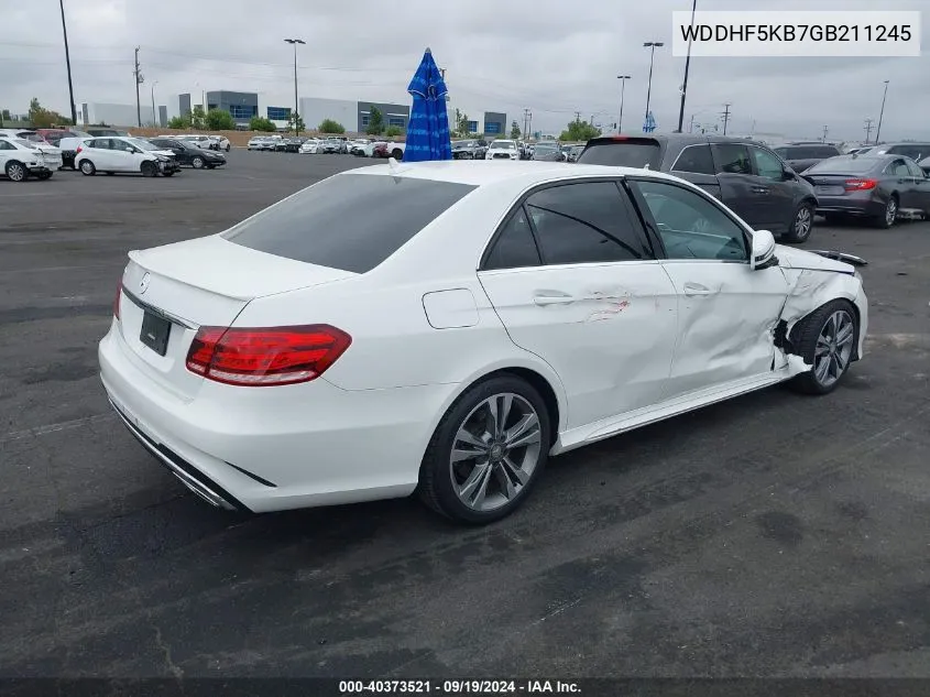 2016 Mercedes-Benz E 350 VIN: WDDHF5KB7GB211245 Lot: 40373521