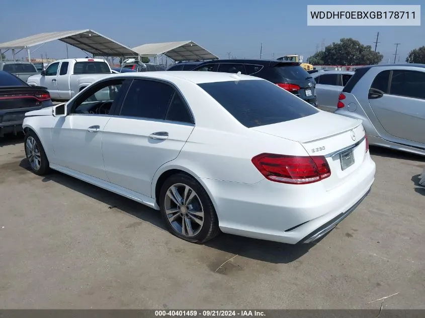 2016 Mercedes-Benz E 250 Bluetec VIN: WDDHF0EBXGB178711 Lot: 40401459