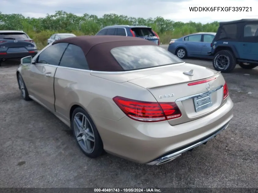 2016 Mercedes-Benz E 400 VIN: WDDKK6FFXGF339721 Lot: 40491743