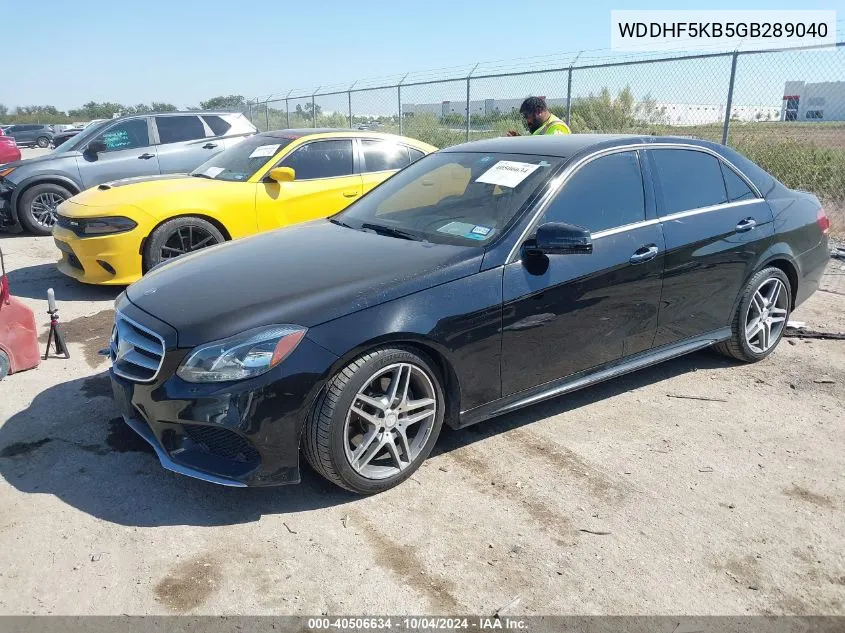 2016 Mercedes-Benz E 350 VIN: WDDHF5KB5GB289040 Lot: 40506634