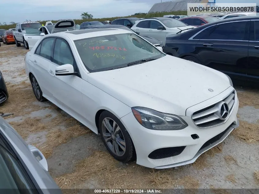 2016 Mercedes-Benz E 350 VIN: WDDHF5KB5GB190878 Lot: 40537228