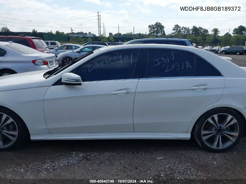 2016 Mercedes-Benz E 350 4Matic VIN: WDDHF8JB8GB189372 Lot: 40543749