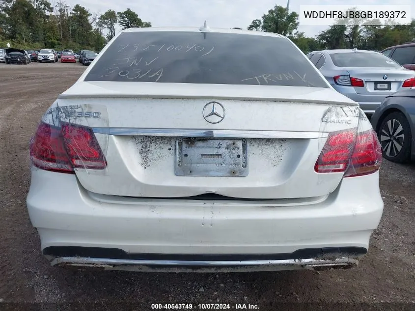 2016 Mercedes-Benz E 350 4Matic VIN: WDDHF8JB8GB189372 Lot: 40543749