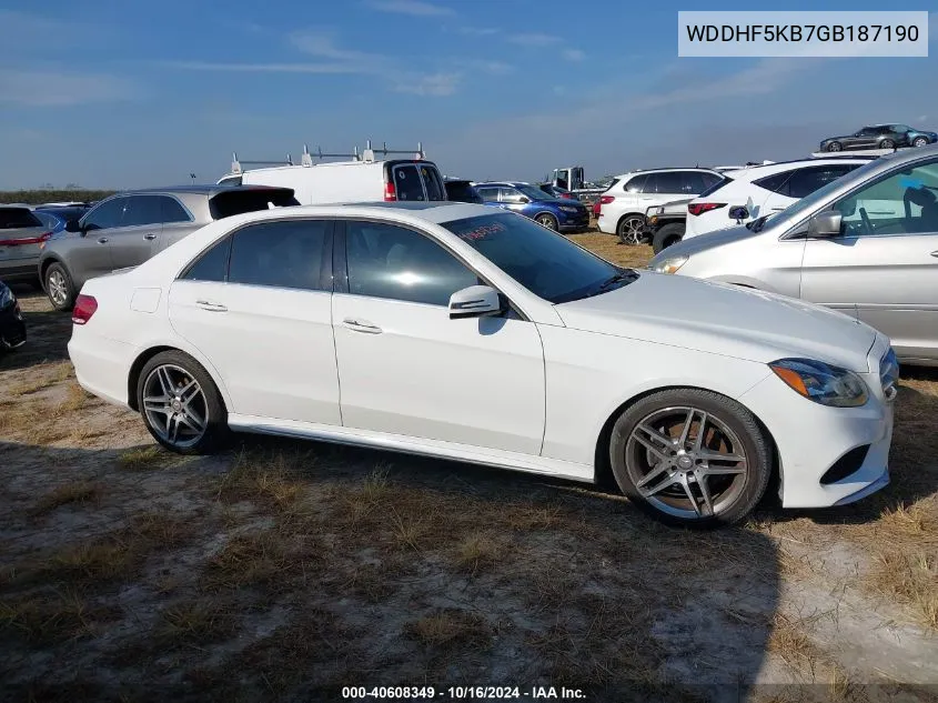 2016 Mercedes-Benz E 350 VIN: WDDHF5KB7GB187190 Lot: 40608349