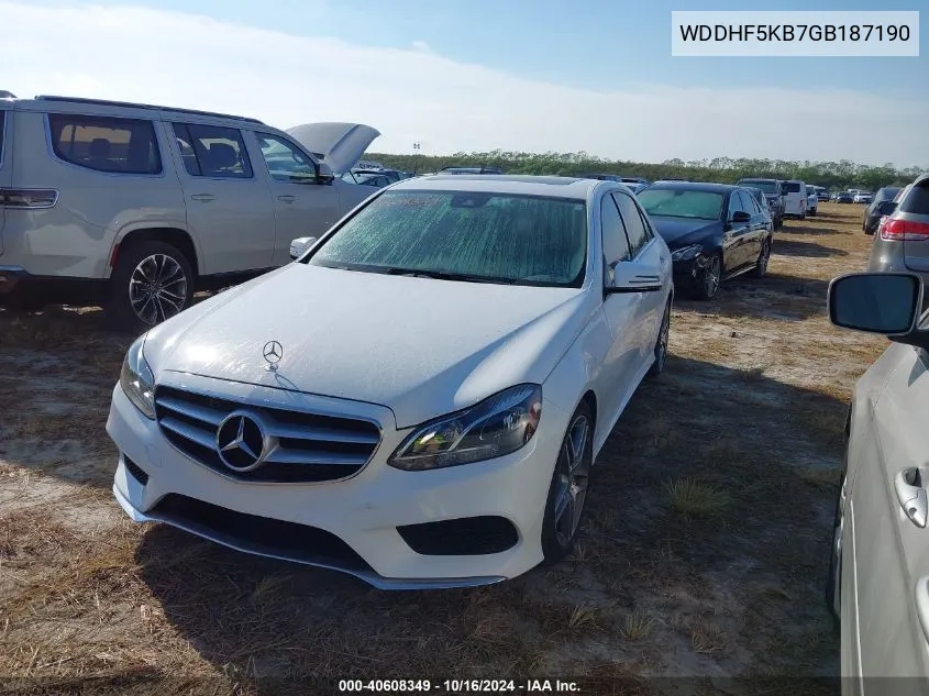 2016 Mercedes-Benz E 350 VIN: WDDHF5KB7GB187190 Lot: 40608349