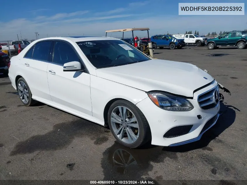 2016 Mercedes-Benz E 350 VIN: WDDHF5KB2GB225392 Lot: 40685010