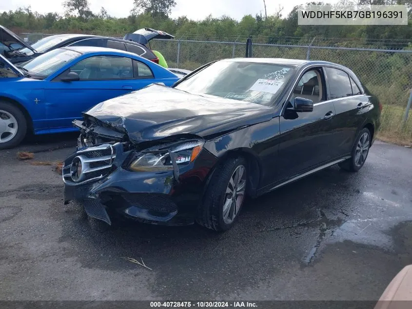 2016 Mercedes-Benz E 350 VIN: WDDHF5KB7GB196391 Lot: 40728475