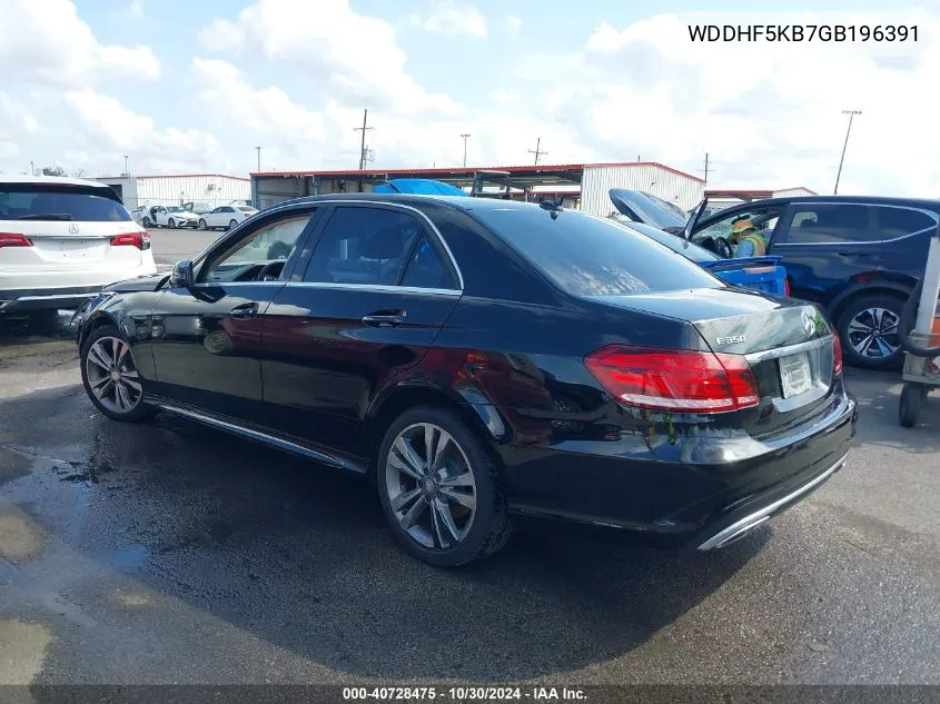 2016 Mercedes-Benz E 350 VIN: WDDHF5KB7GB196391 Lot: 40728475