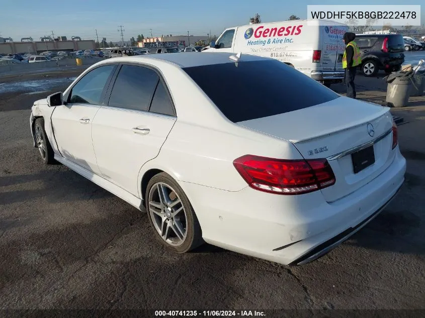 2016 Mercedes-Benz E 350 VIN: WDDHF5KB8GB222478 Lot: 40741235