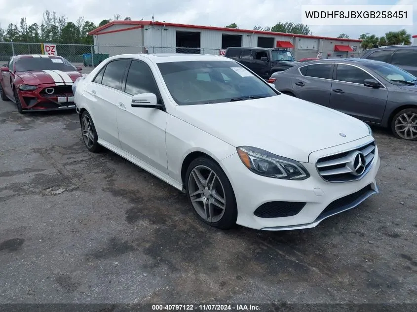 2016 Mercedes-Benz E 350 4Matic VIN: WDDHF8JBXGB258451 Lot: 40797122