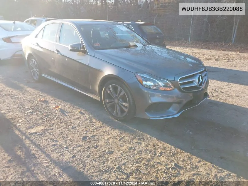 2016 Mercedes-Benz E 350 4Matic VIN: WDDHF8JB3GB220088 Lot: 40817378