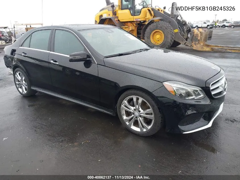 2016 Mercedes-Benz E 350 VIN: WDDHF5KB1GB245326 Lot: 40862137