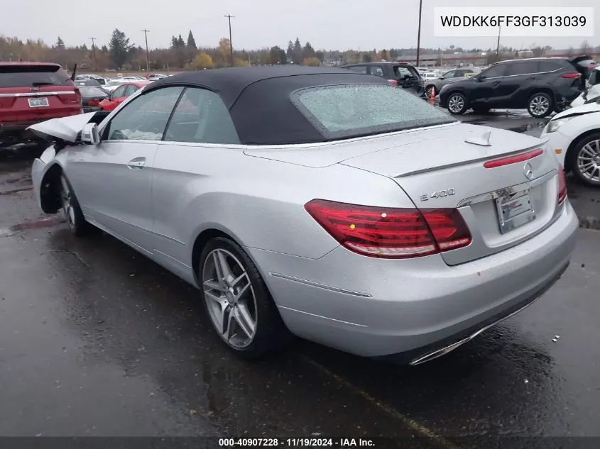 2016 Mercedes-Benz E 400 VIN: WDDKK6FF3GF313039 Lot: 40907228