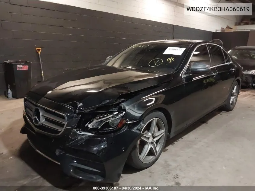 2017 Mercedes-Benz E 300 4Matic VIN: WDDZF4KB3HA060619 Lot: 39306107