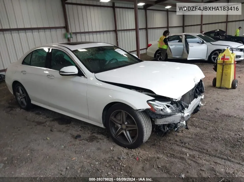 2017 Mercedes-Benz E 300 VIN: WDDZF4JBXHA183416 Lot: 39379825