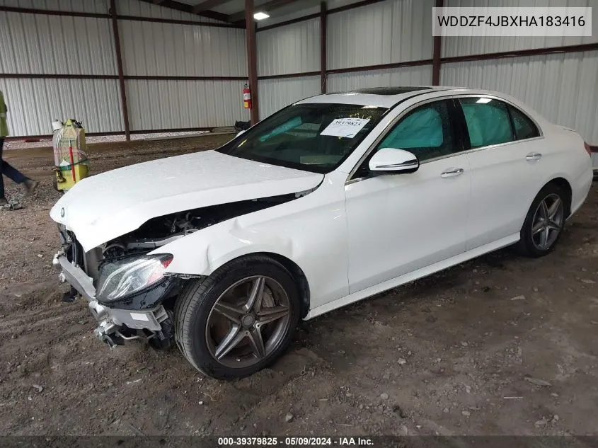 2017 Mercedes-Benz E 300 VIN: WDDZF4JBXHA183416 Lot: 39379825