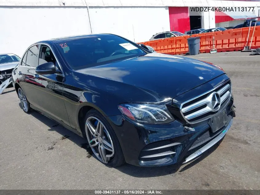 2017 Mercedes-Benz E 300 4Matic VIN: WDDZF4KB0HA113177 Lot: 39431137