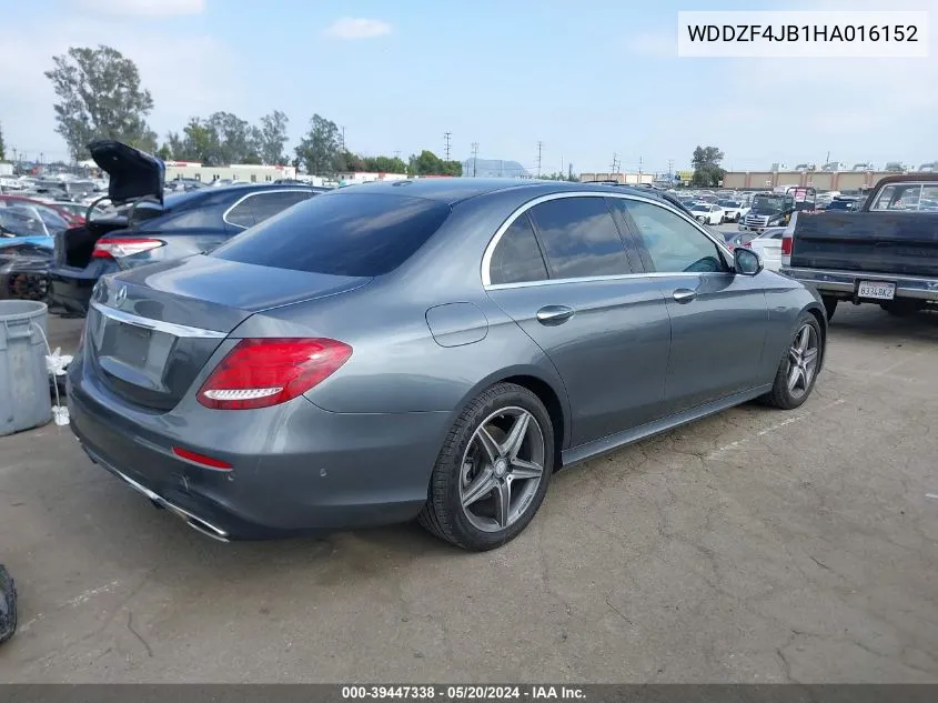 2017 Mercedes-Benz E 300 VIN: WDDZF4JB1HA016152 Lot: 39447338