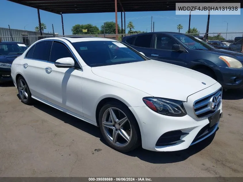 2017 Mercedes-Benz E 300 VIN: WDDZF4JB0HA131938 Lot: 39559869