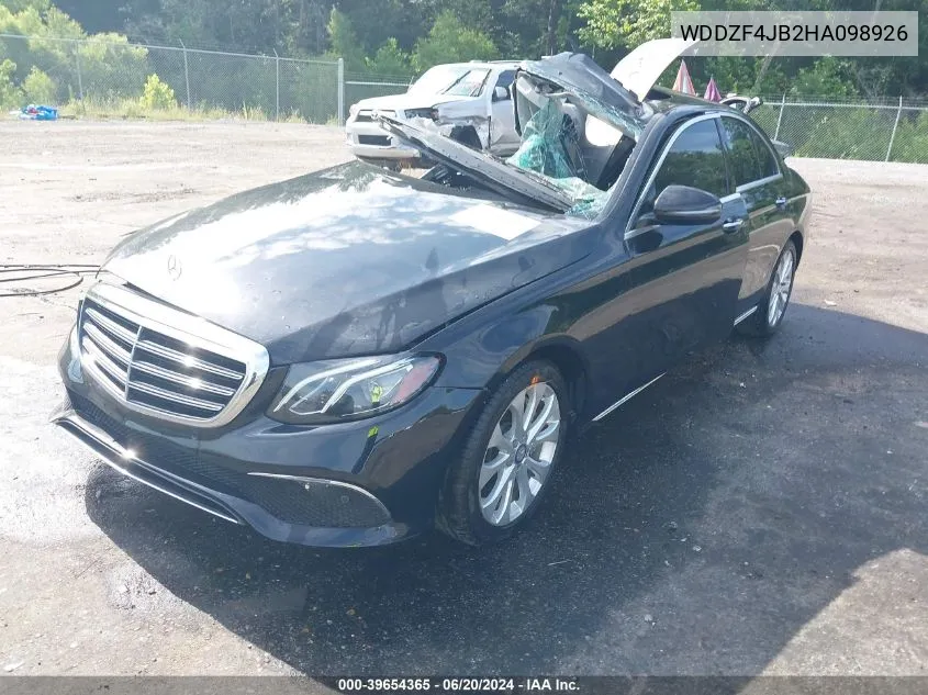 2017 Mercedes-Benz E 300 VIN: WDDZF4JB2HA098926 Lot: 39654365