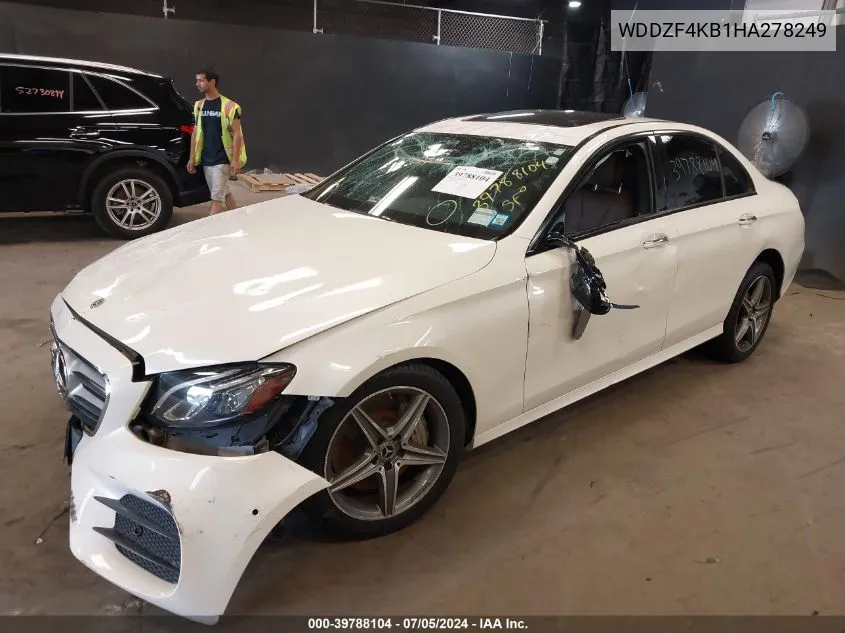 2017 Mercedes-Benz E 300 4Matic VIN: WDDZF4KB1HA278249 Lot: 39788104