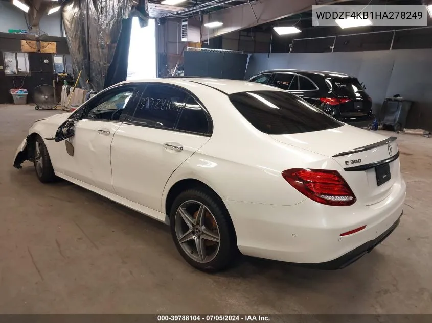 2017 Mercedes-Benz E 300 4Matic VIN: WDDZF4KB1HA278249 Lot: 39788104