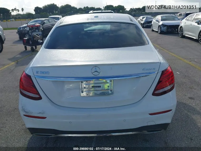 2017 Mercedes-Benz E 300 VIN: WDDZF4JB1HA201351 Lot: 39886102