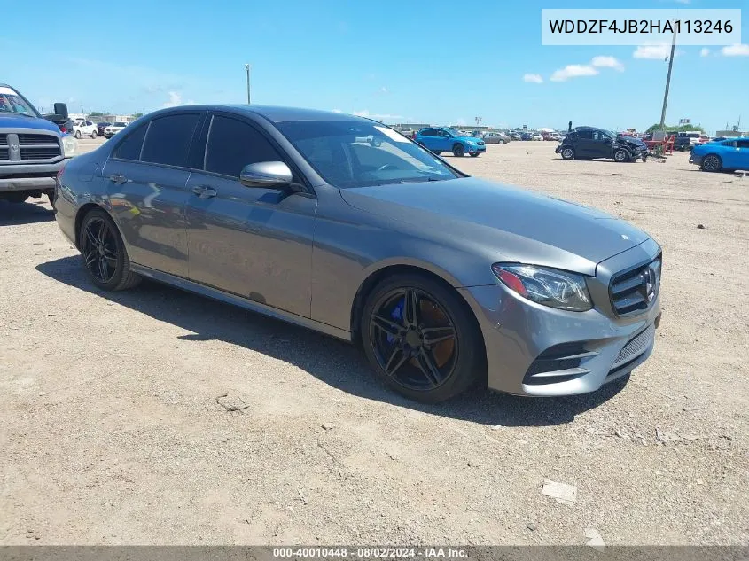 2017 Mercedes-Benz E 300 VIN: WDDZF4JB2HA113246 Lot: 40010448