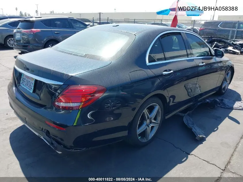 2017 Mercedes-Benz E 300 VIN: WDDZF4JB9HA058388 Lot: 40011822