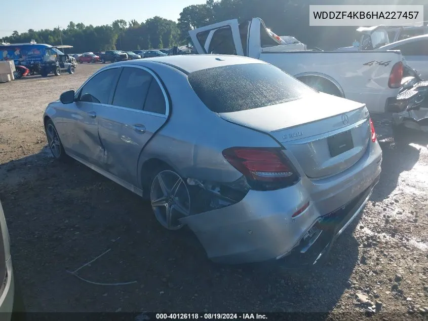 2017 Mercedes-Benz E 300 4Matic VIN: WDDZF4KB6HA227457 Lot: 40126118