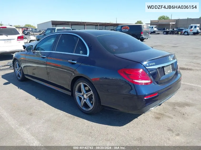 2017 Mercedes-Benz E 300 VIN: WDDZF4JB6HA036154 Lot: 40142743