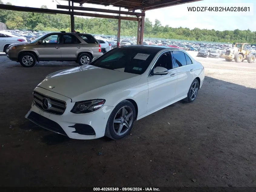 2017 Mercedes-Benz E 300 4Matic VIN: WDDZF4KB2HA028681 Lot: 40265349