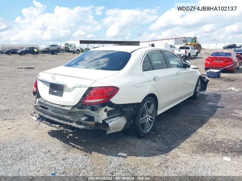 2017 Mercedes-Benz E 300 VIN: WDDZF4JB8HA102137 Lot: 40336243