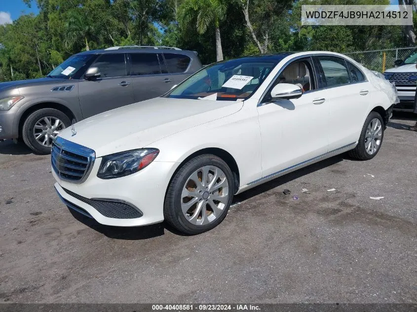 2017 Mercedes-Benz E 300 VIN: WDDZF4JB9HA214512 Lot: 40408581