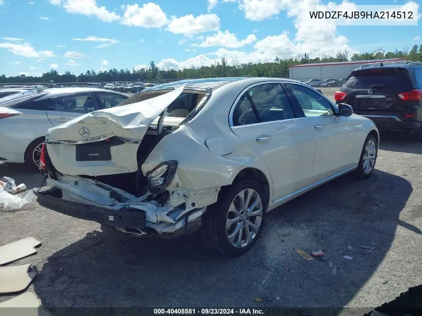 2017 Mercedes-Benz E 300 VIN: WDDZF4JB9HA214512 Lot: 40408581