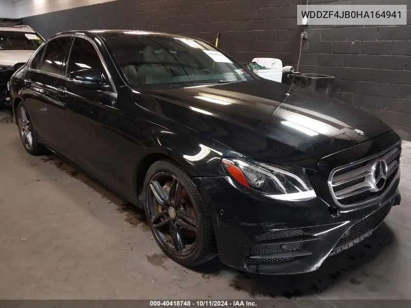 2017 Mercedes-Benz E 300 VIN: WDDZF4JB0HA164941 Lot: 40418748