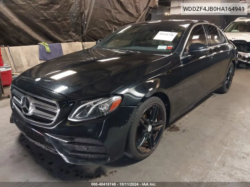 2017 Mercedes-Benz E 300 VIN: WDDZF4JB0HA164941 Lot: 40418748