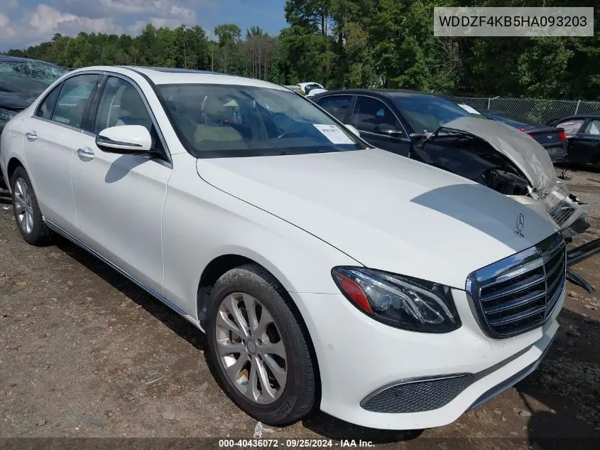 2017 Mercedes-Benz E 300 4Matic VIN: WDDZF4KB5HA093203 Lot: 40436072