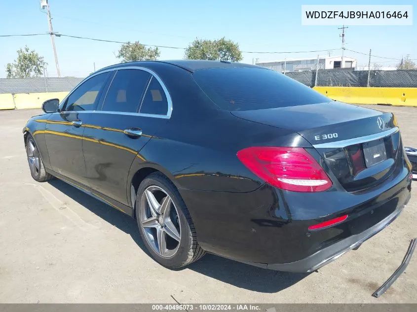 2017 Mercedes-Benz E 300 VIN: WDDZF4JB9HA016464 Lot: 40496073