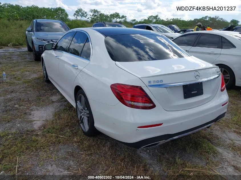 2017 Mercedes-Benz E 300 4Matic VIN: WDDZF4KB5HA201237 Lot: 40502302