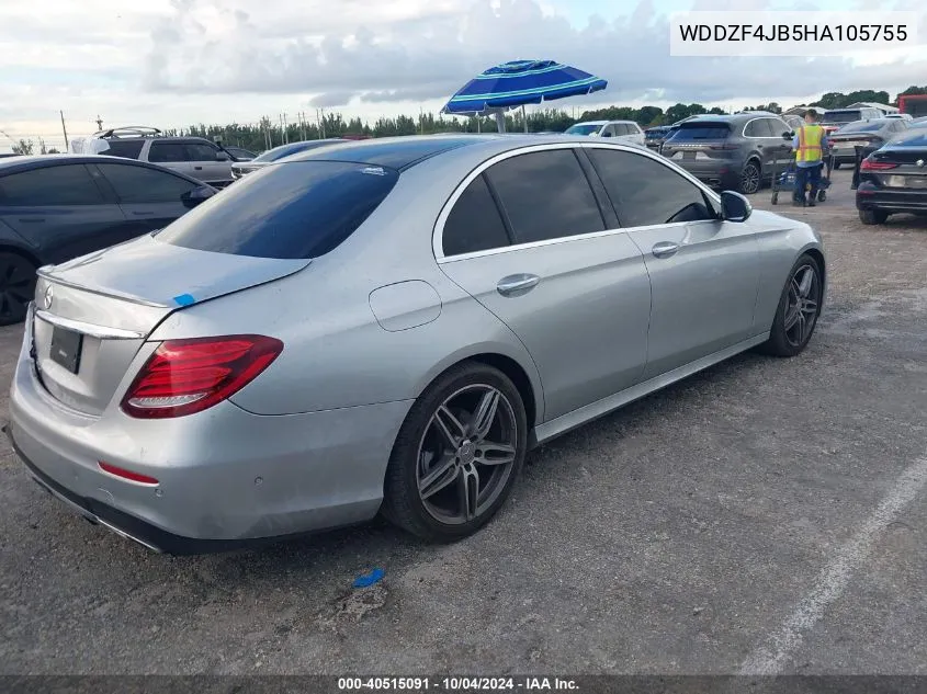 2017 Mercedes-Benz E 300 VIN: WDDZF4JB5HA105755 Lot: 40515091