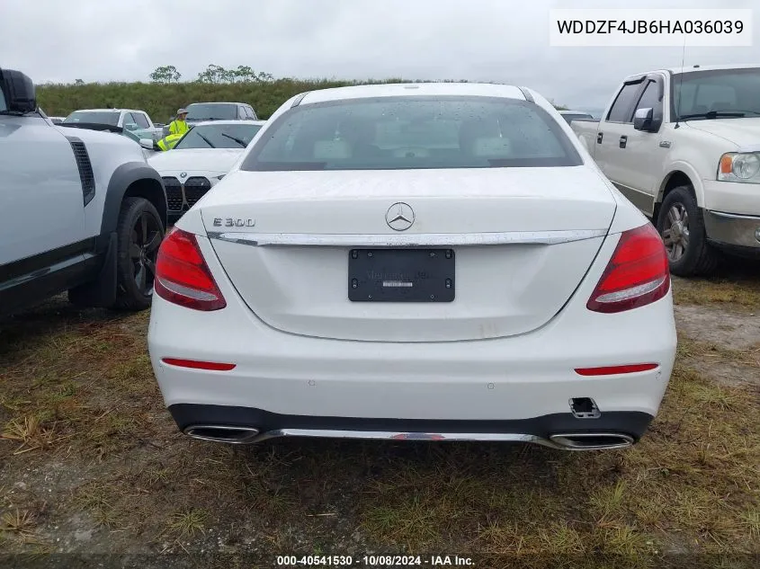 2017 Mercedes-Benz E 300 VIN: WDDZF4JB6HA036039 Lot: 40541530