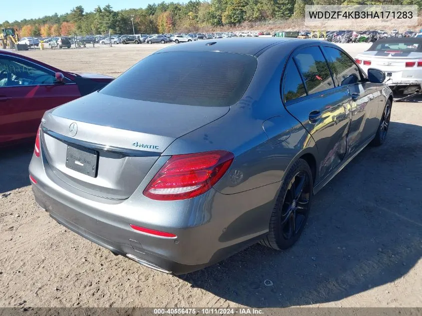 2017 Mercedes-Benz E 300 4Matic VIN: WDDZF4KB3HA171283 Lot: 40556475