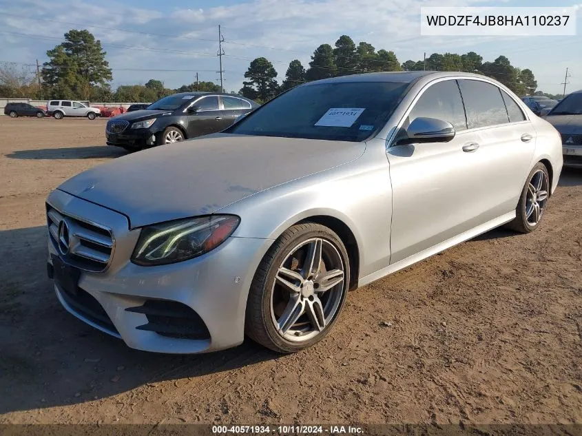 2017 Mercedes-Benz E 300 VIN: WDDZF4JB8HA110237 Lot: 40571934