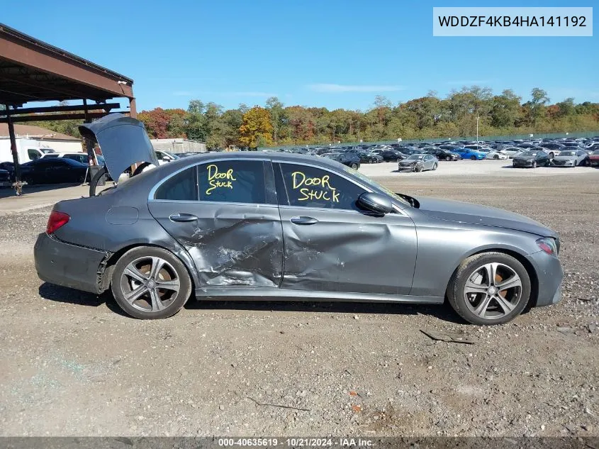 2017 Mercedes-Benz E 300 4Matic VIN: WDDZF4KB4HA141192 Lot: 40635619