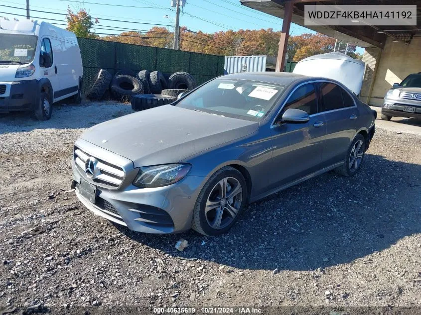 2017 Mercedes-Benz E 300 4Matic VIN: WDDZF4KB4HA141192 Lot: 40635619